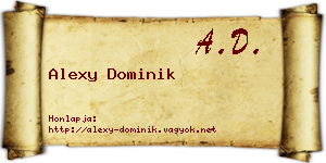 Alexy Dominik névjegykártya